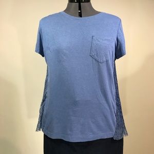 Simply Vera Blue Short Sleeve Lace T-Shirt